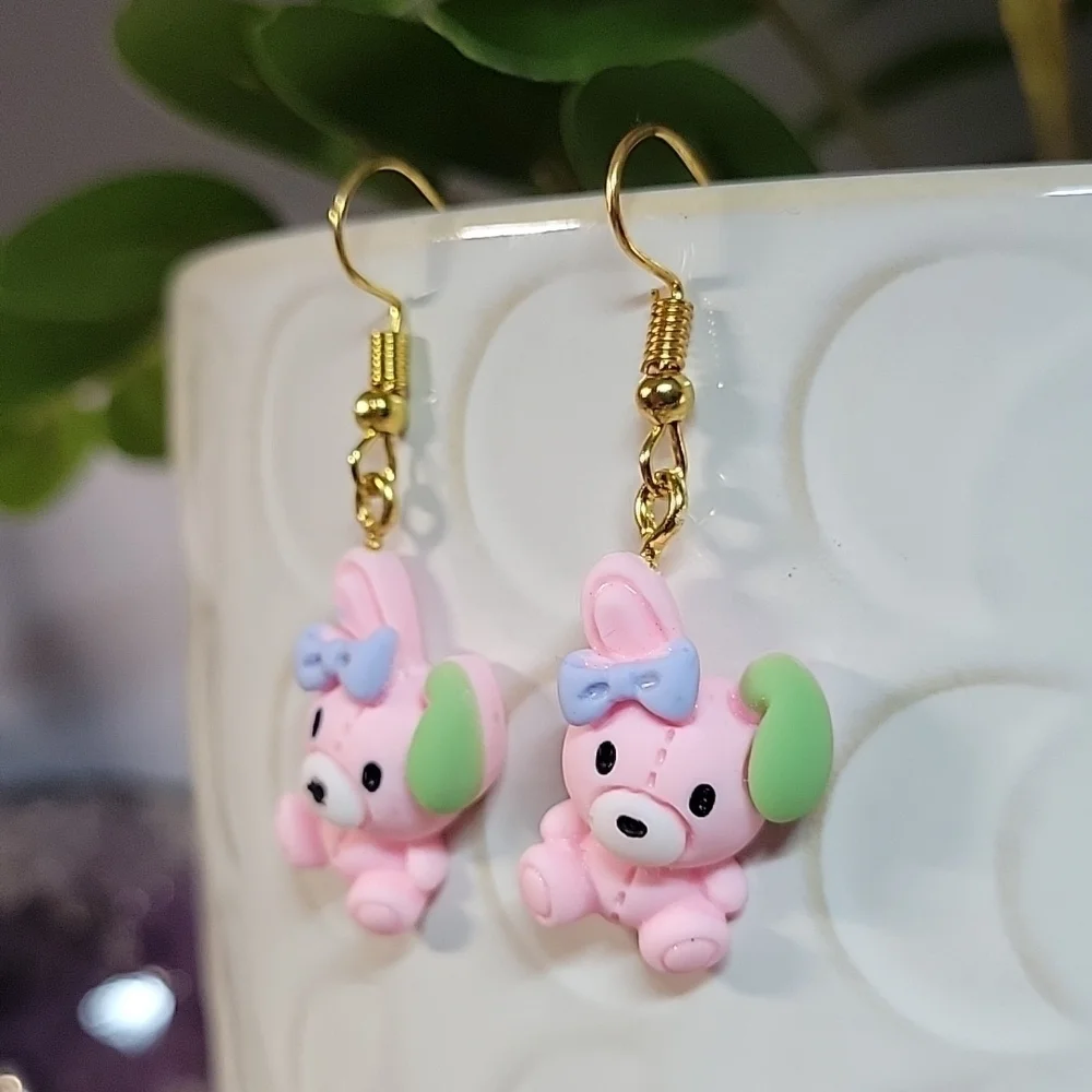 🔥LAST PAIR🔥 Pink Bunny Drop Earrings
